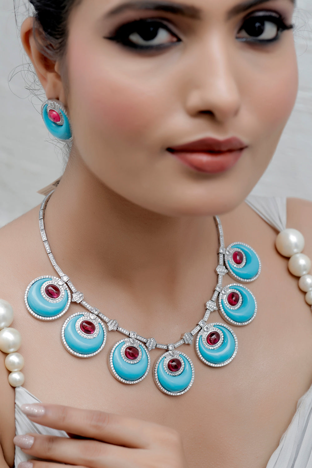real diamond necklace set