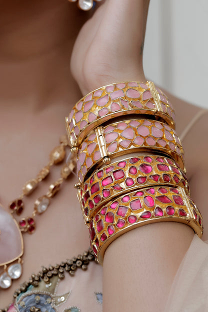 pink kundan bangle