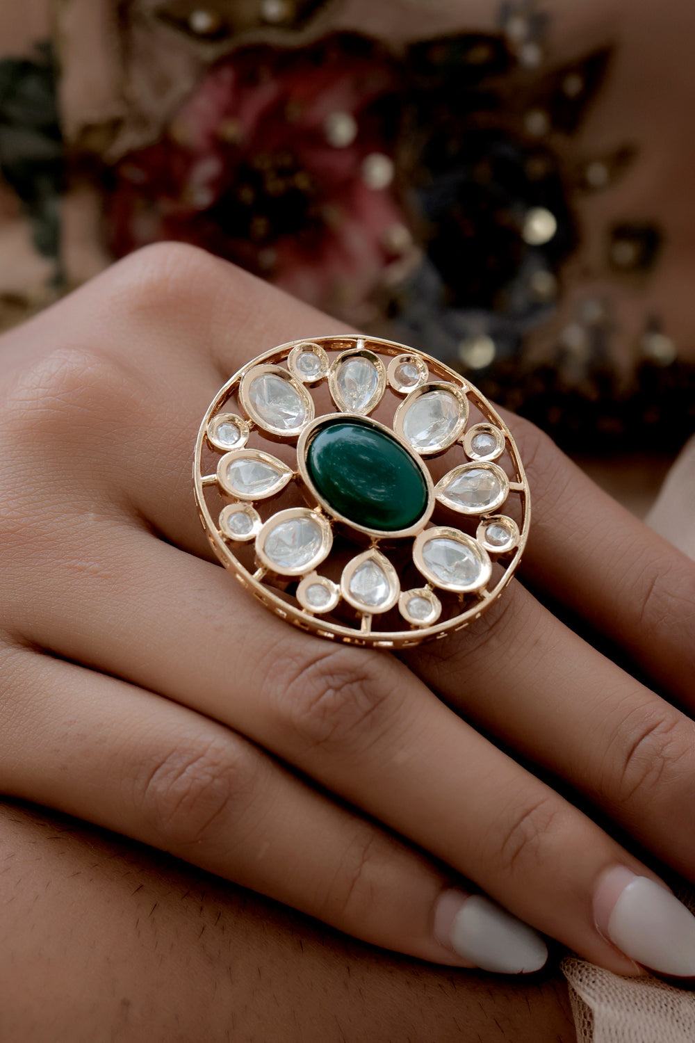 kundan finger ring