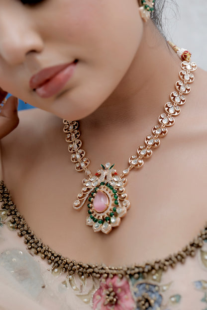 peacock necklace set