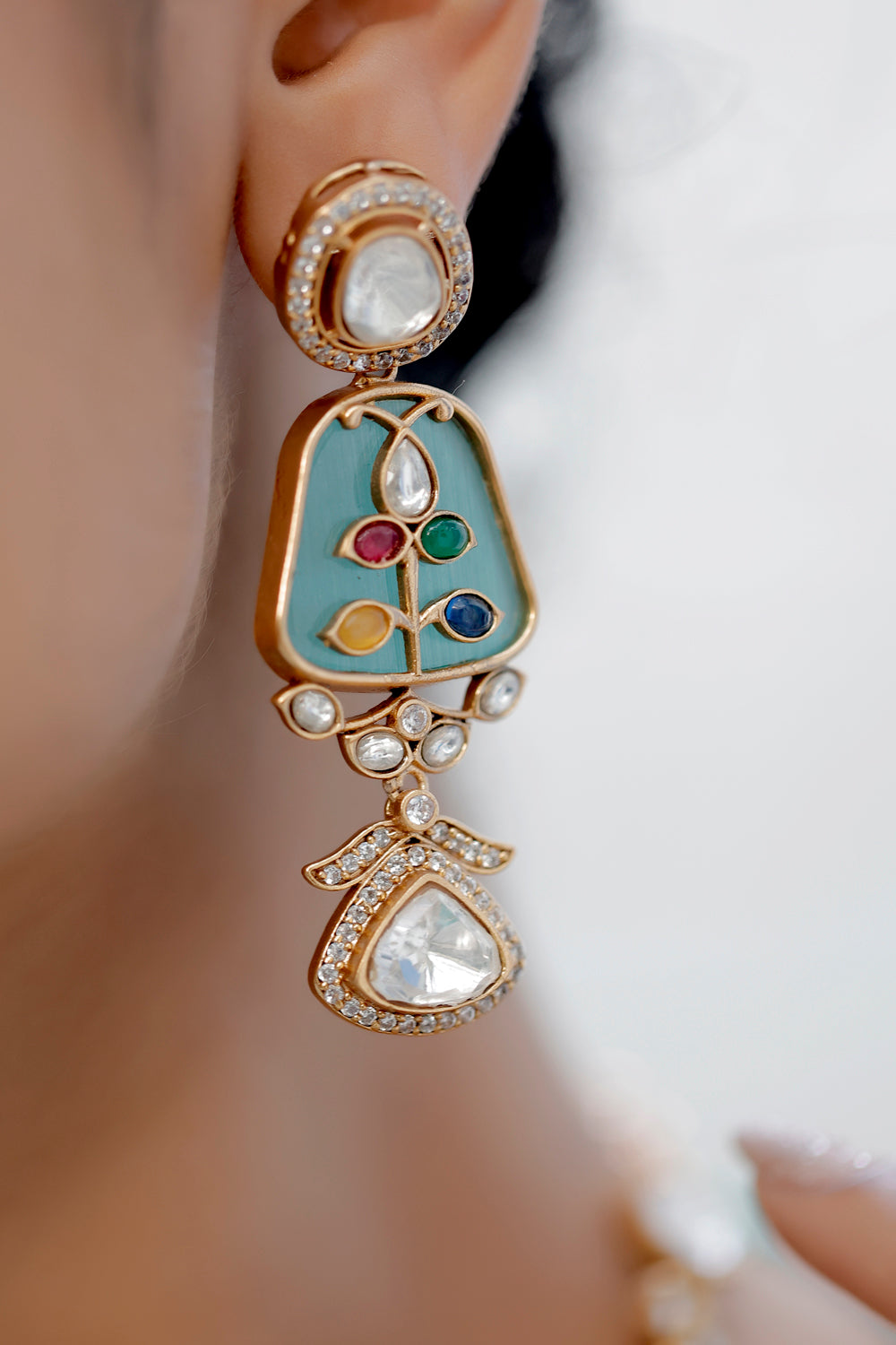 model wearing indian jewellery