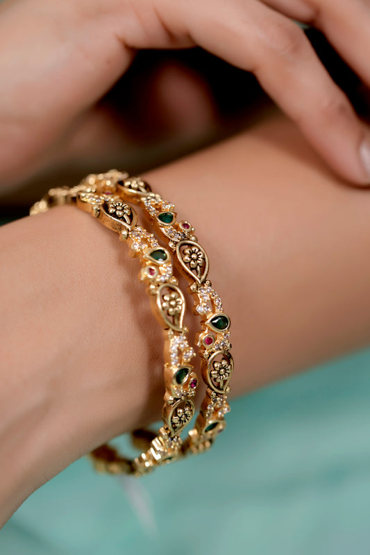 paisley green temple bangle