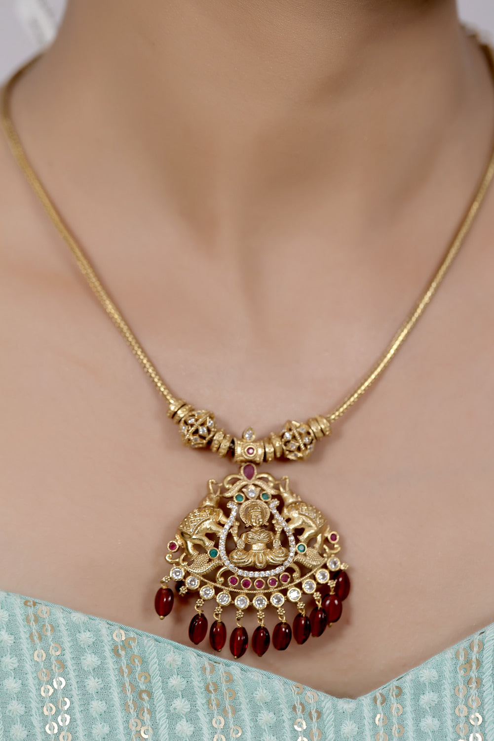 elephant goddess Lakshmi necklace set