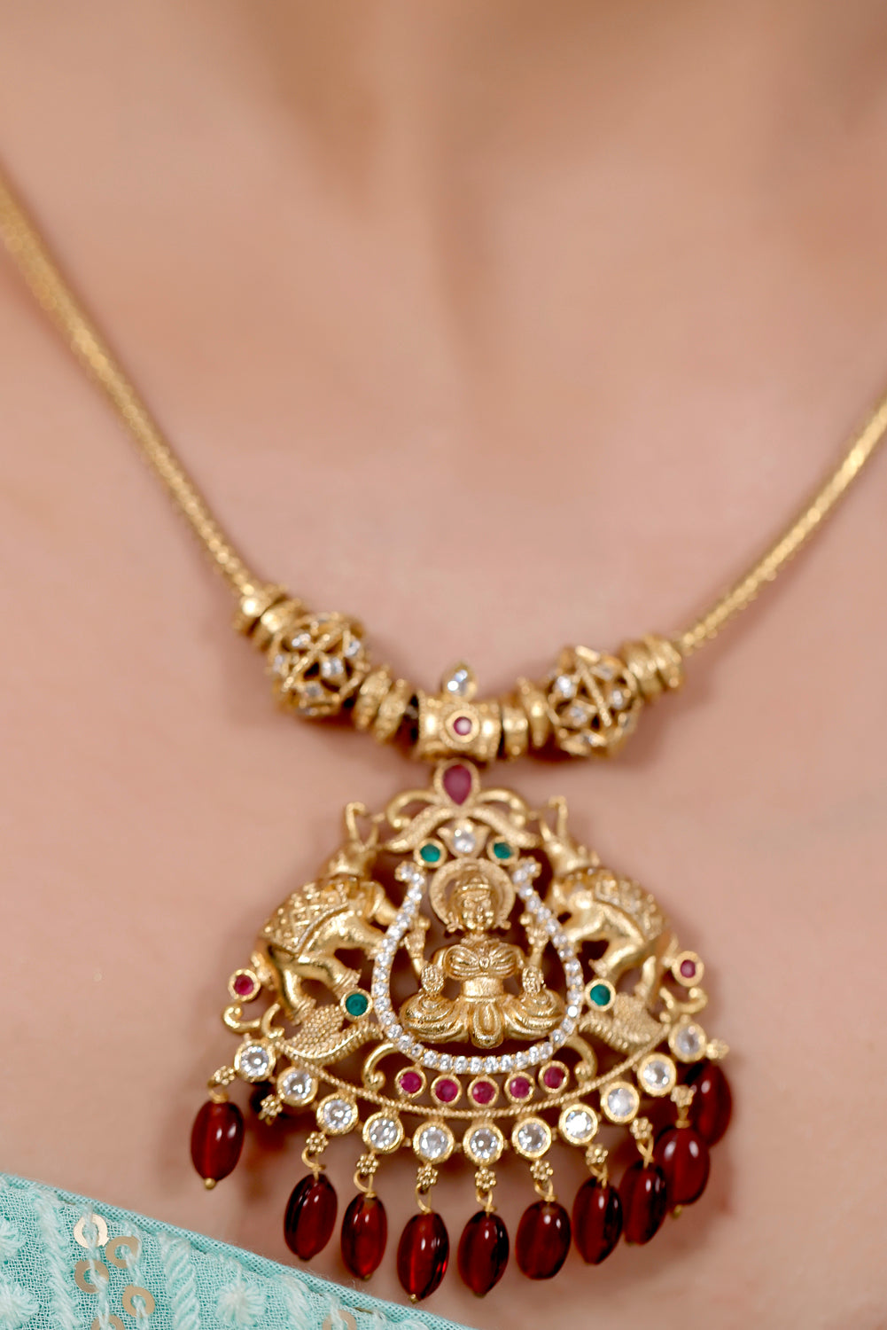 elephant goddess Lakshmi necklace set
