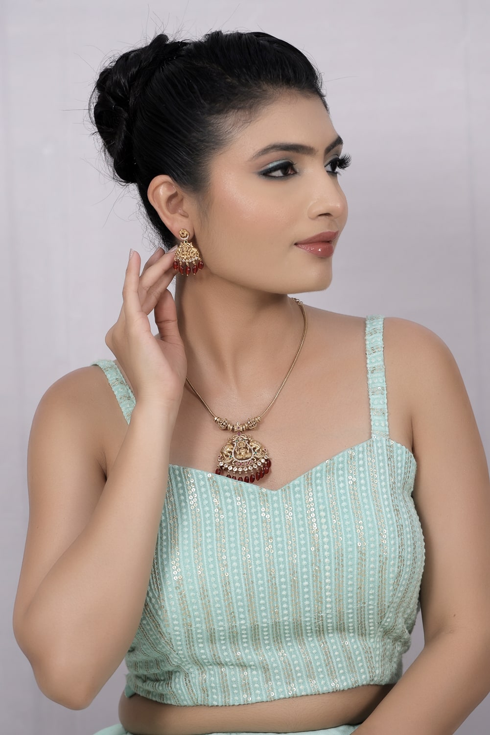 elephant goddess Lakshmi necklace set