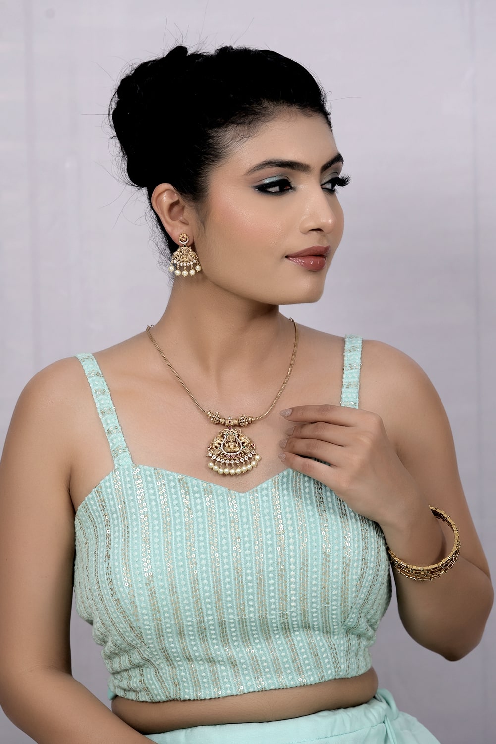 elephant goddess Lakshmi necklace set