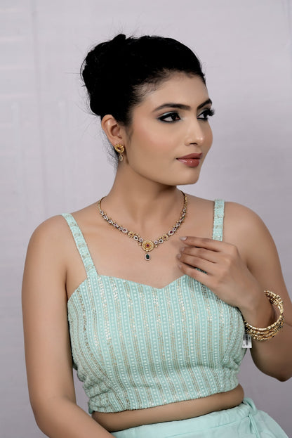 floral necklace earrings