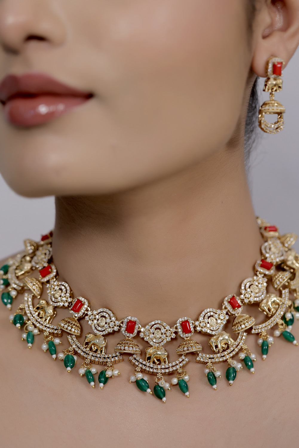 elephant cz necklace