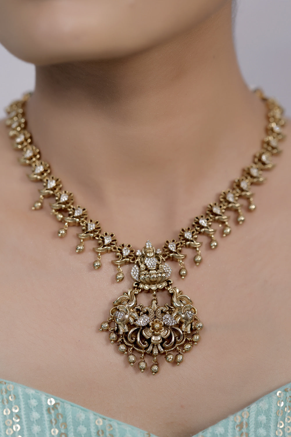 godess lakshmi temple necklace