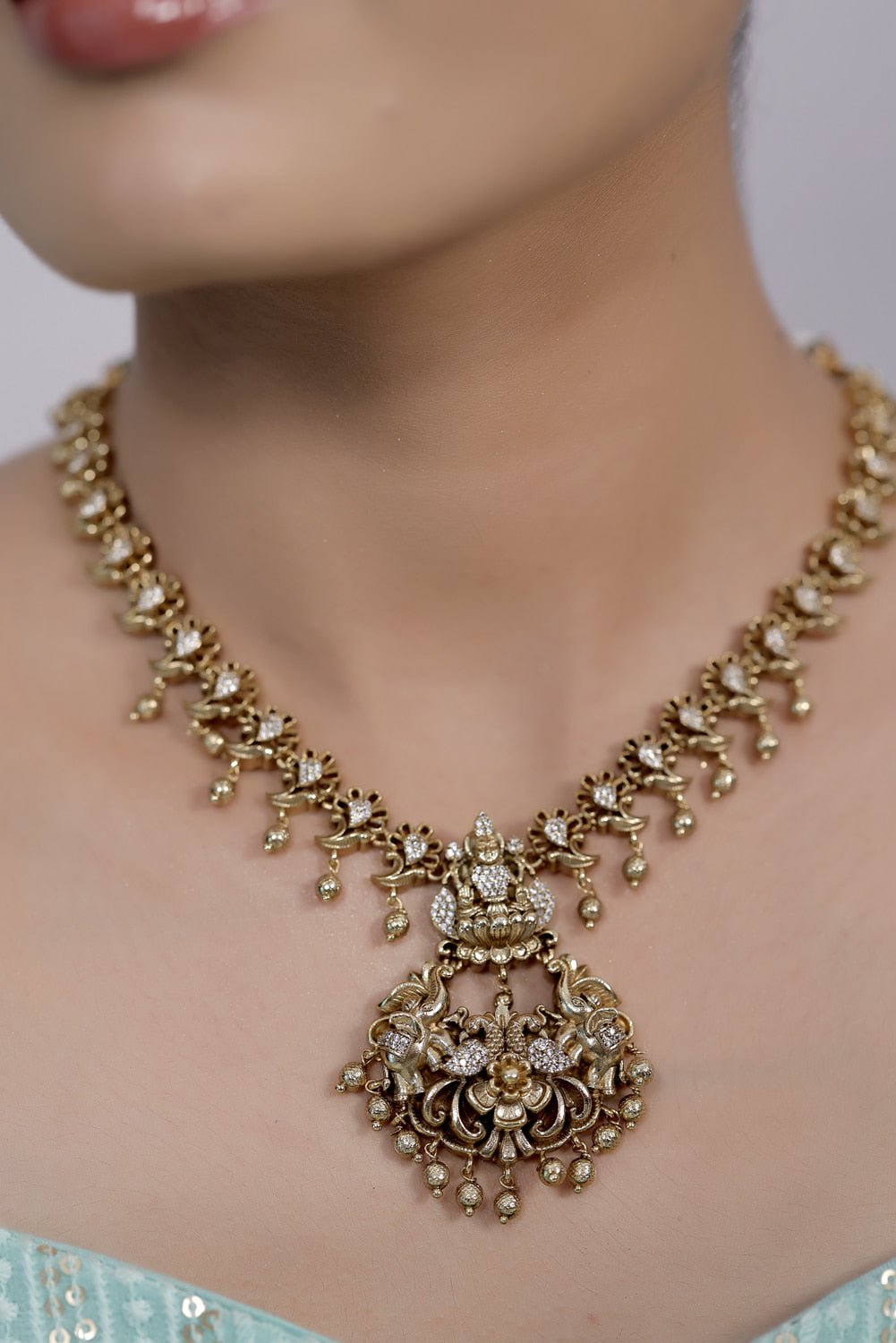 godess lakshmi temple necklace