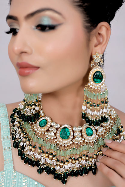 carved green choker