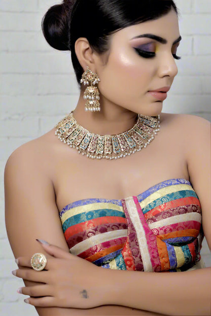 hydrabadi jadau choker necklace set