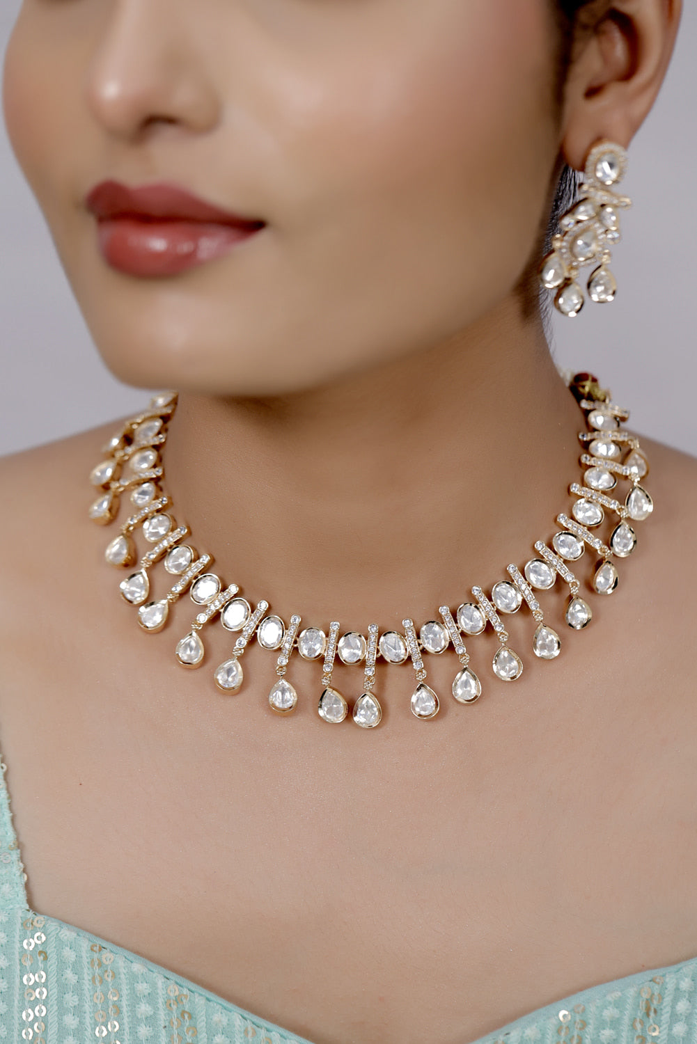 moissanite kundan jewelry