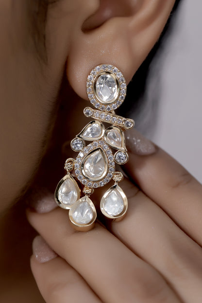 moissanite kundan earings