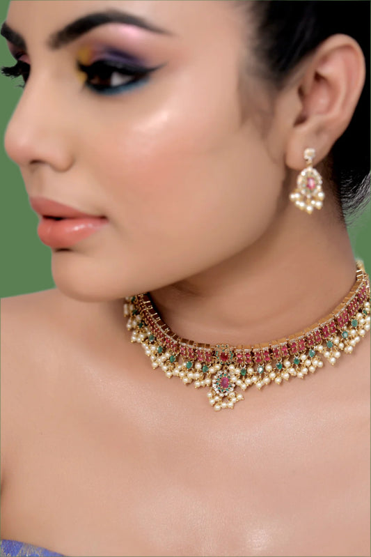 ruby necklace set