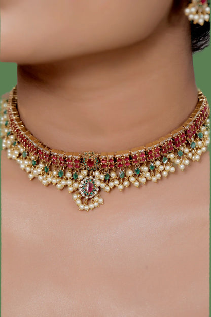 ruby necklace set