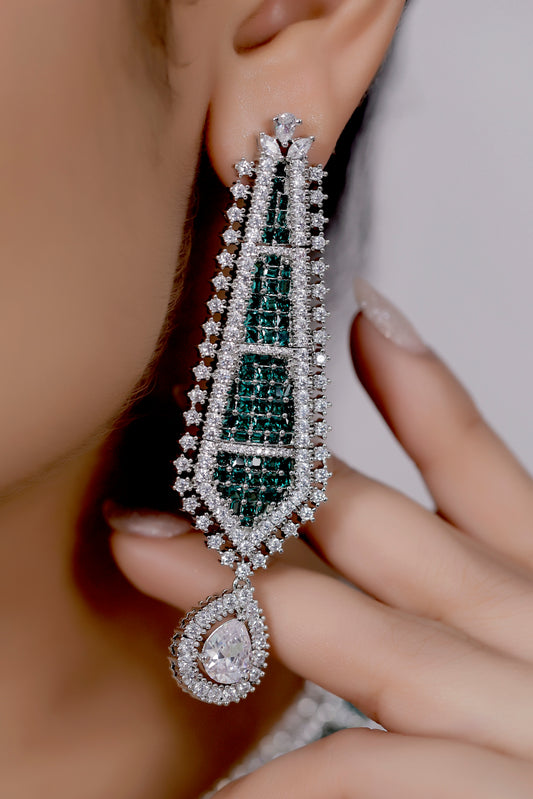 emerald silver set