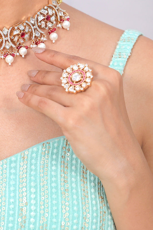 kundan finger ring