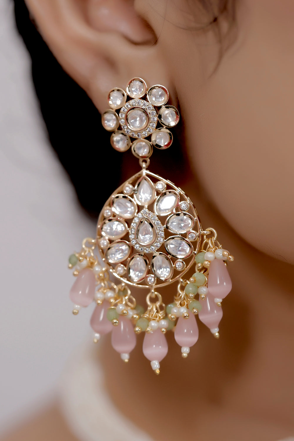 Kundan Choker Necklace Earrings Set kchnes230933