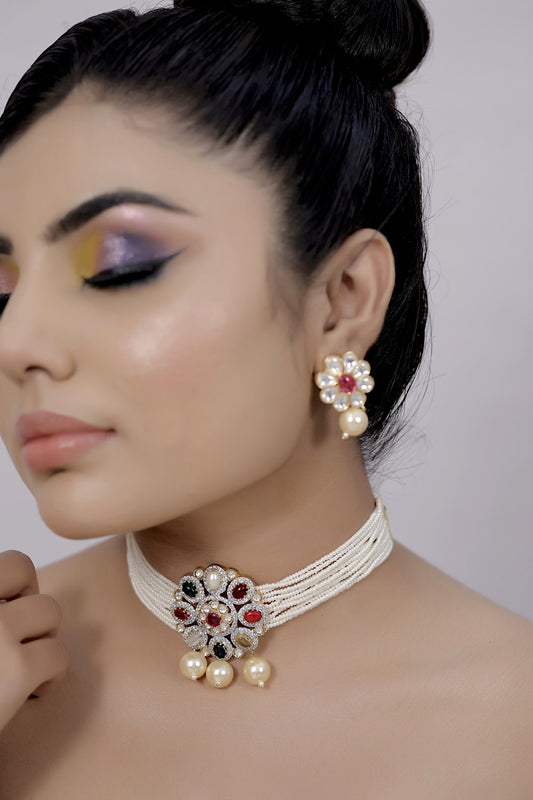 navratna kundan necklace