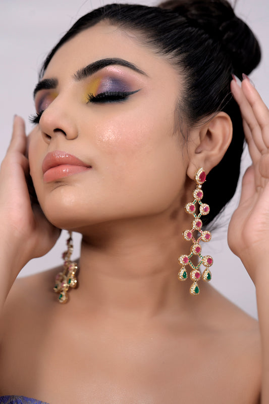 CZ JADAU LONG EARRINGS
