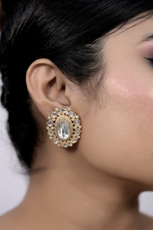 oval jadau studs
