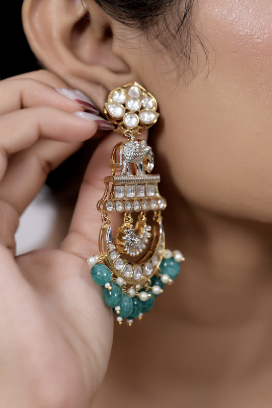 kundan elephant earrings