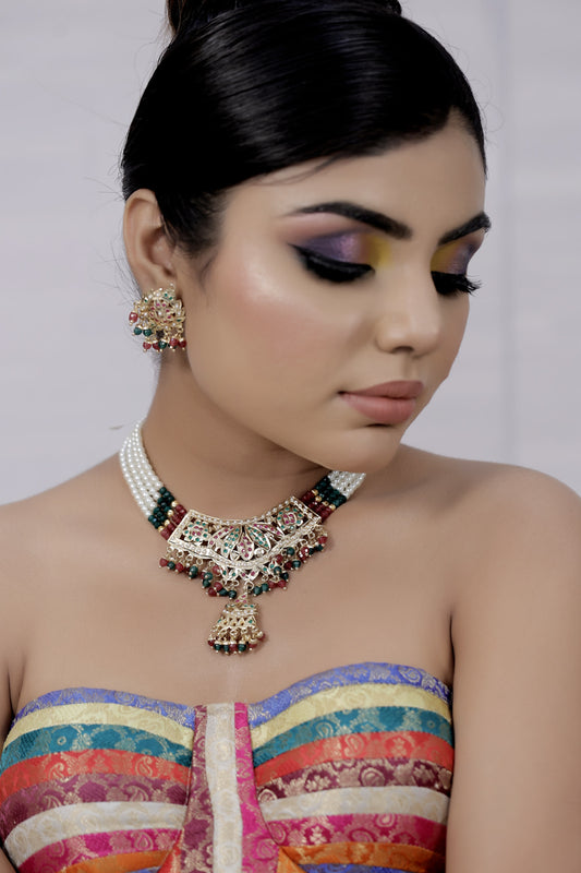 jadau kundan necklace earrings