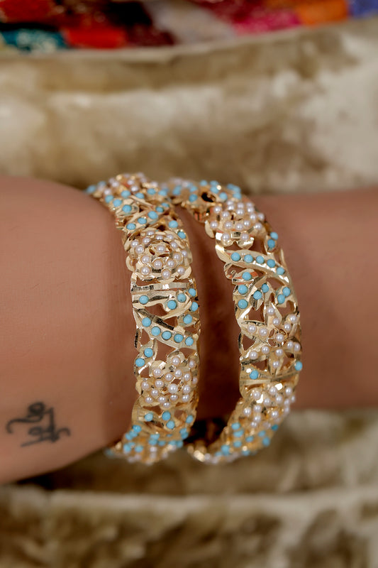pearl turquoise bangle kada
