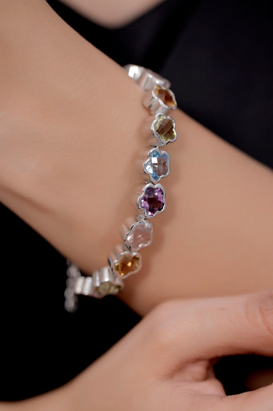 navratna sterling silver bracelet