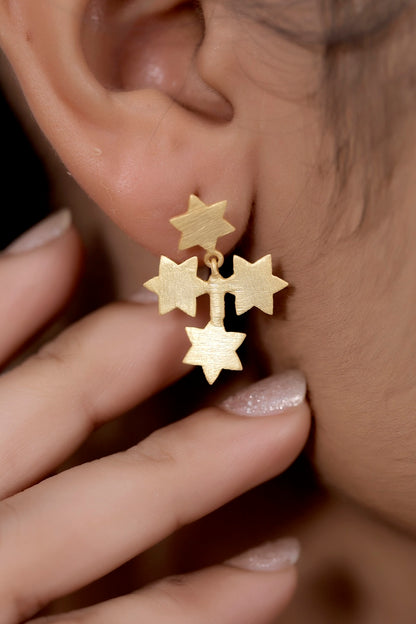 gold vermeil sterling silver star earring