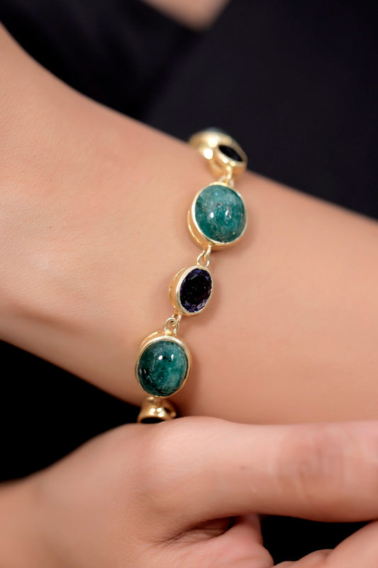 emerald iolite bracelet