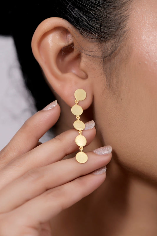 matte gold long erring