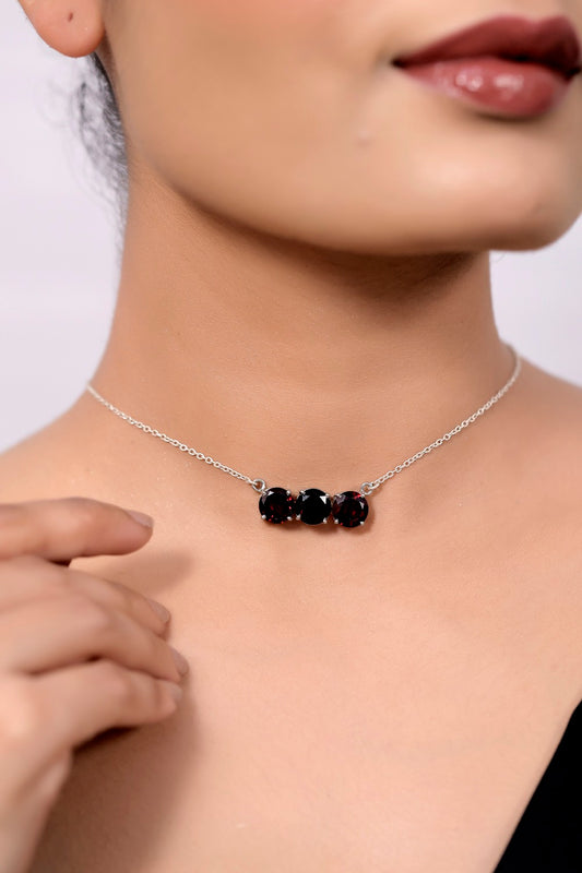 garnet sterling silver