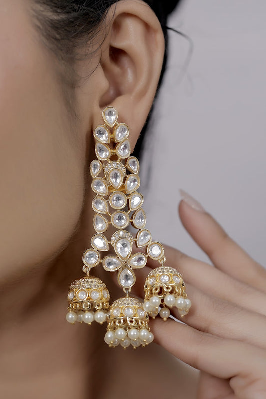 long kundan earrings