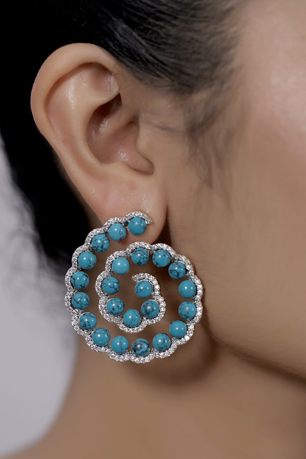 ad gold polish stud earrings 230752