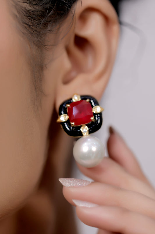 minakari ad stud gold and silver polish earrings adgpse-220903