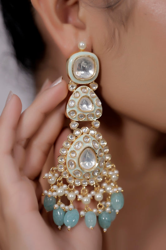 sky-blue long earrings