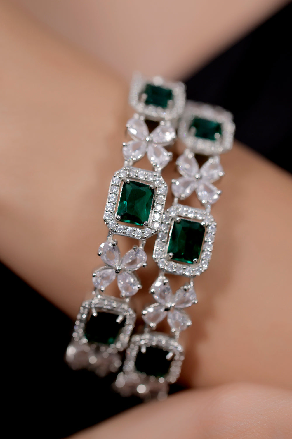 cz emerald bangles