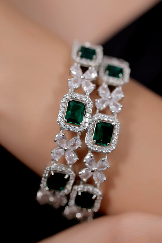 cz emerald bangles