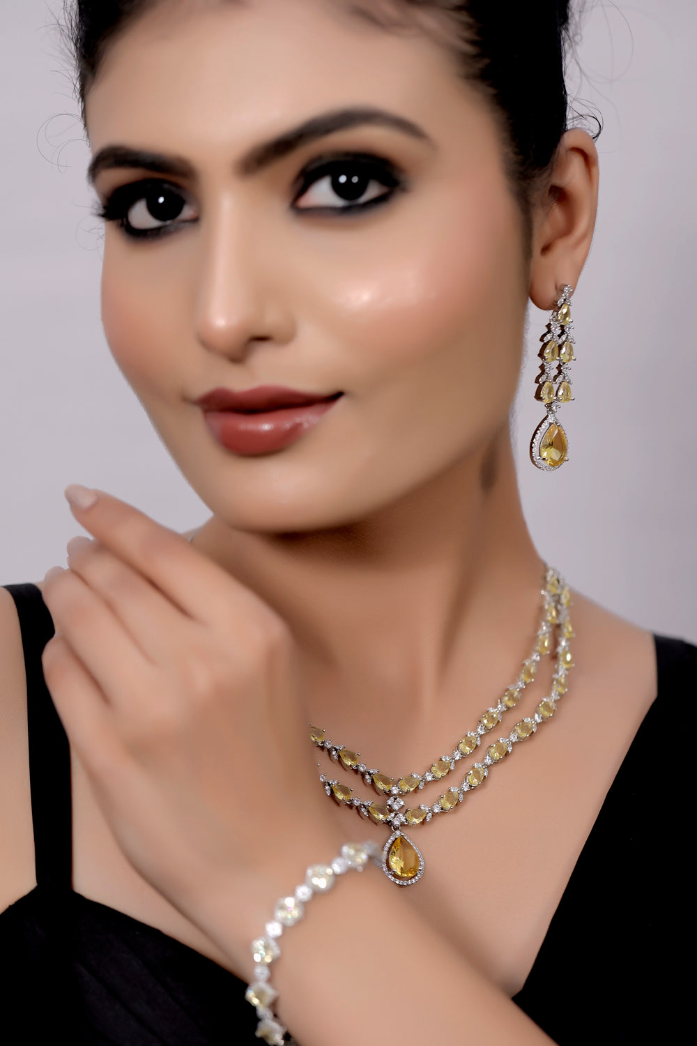 ad silver polish necklace set