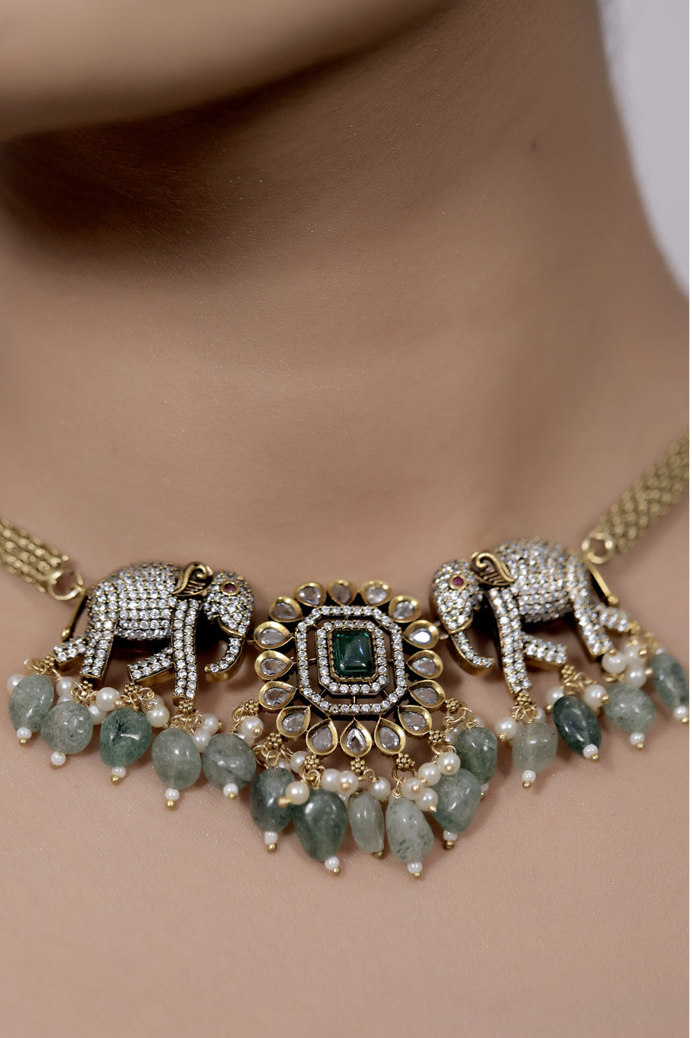 elephant cz choker set
