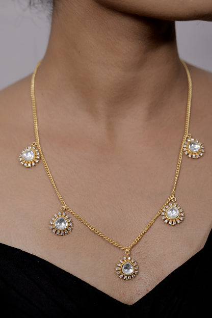 kundan gold polish necklace