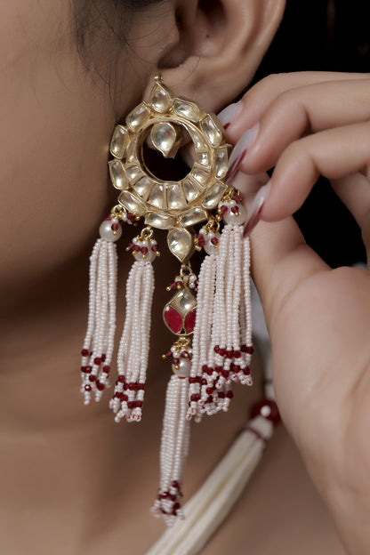 ruby white earrings