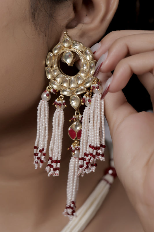 ruby white earrings