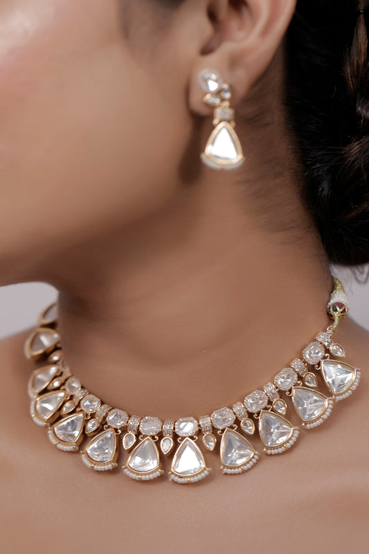 moissanite kundan necklace