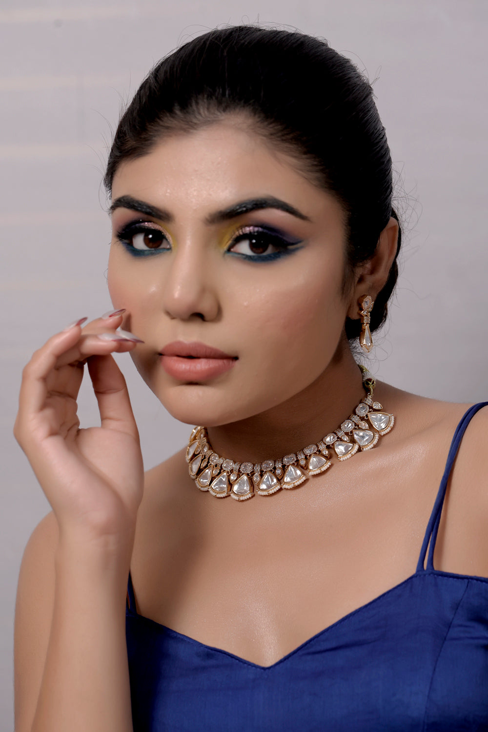 moissanite kundan necklace