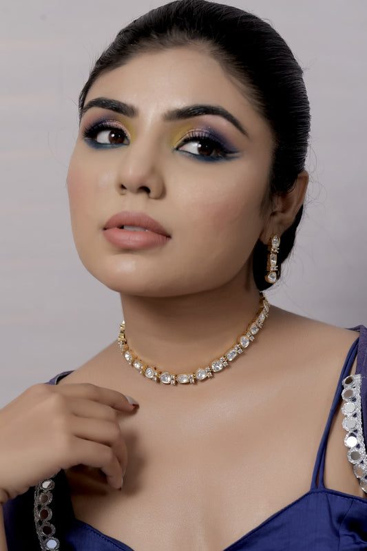 cz kundan tyaani necklace set