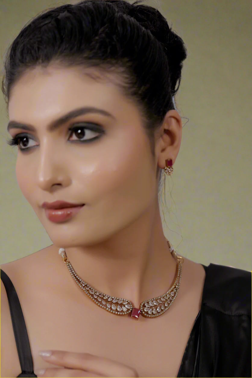 red cz chokers
