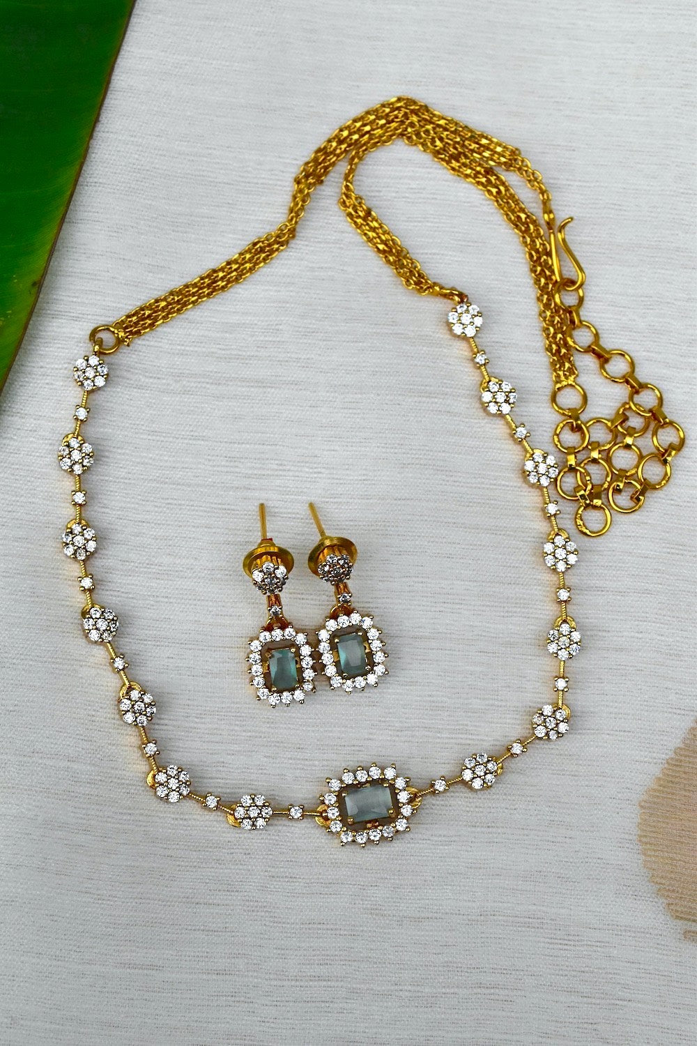 mint cz necklace